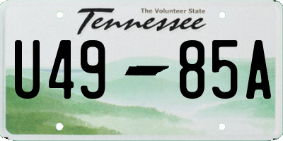 TN license plate U4985A