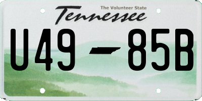 TN license plate U4985B