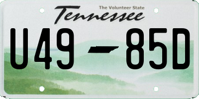 TN license plate U4985D