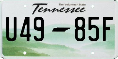 TN license plate U4985F