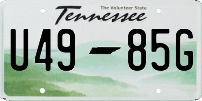 TN license plate U4985G
