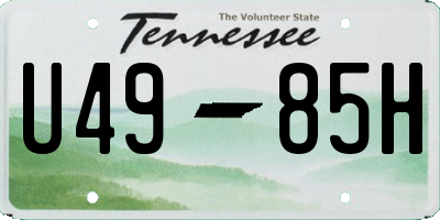 TN license plate U4985H