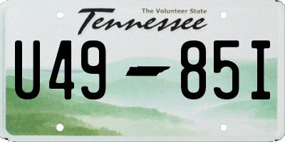 TN license plate U4985I