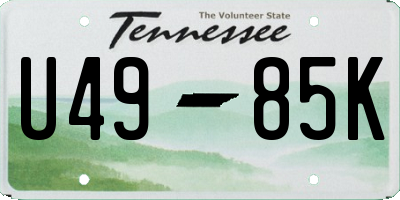 TN license plate U4985K