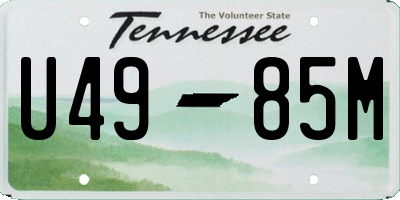 TN license plate U4985M