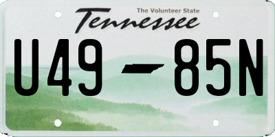 TN license plate U4985N