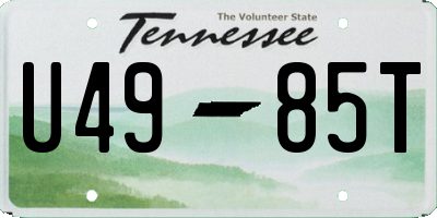TN license plate U4985T