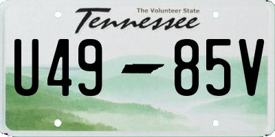 TN license plate U4985V