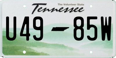 TN license plate U4985W