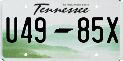 TN license plate U4985X