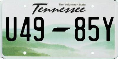TN license plate U4985Y