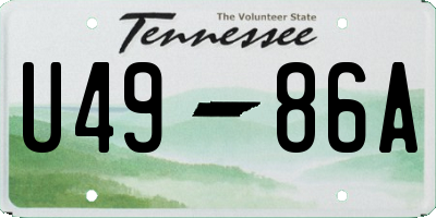TN license plate U4986A