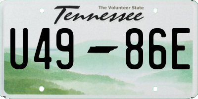 TN license plate U4986E