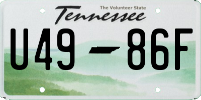 TN license plate U4986F