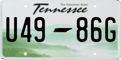 TN license plate U4986G