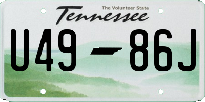 TN license plate U4986J