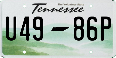 TN license plate U4986P