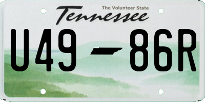 TN license plate U4986R