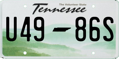 TN license plate U4986S