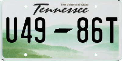 TN license plate U4986T