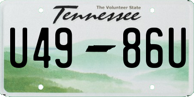 TN license plate U4986U