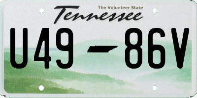 TN license plate U4986V