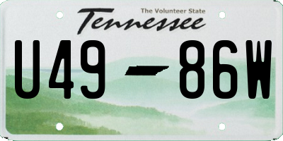 TN license plate U4986W