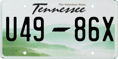 TN license plate U4986X