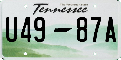 TN license plate U4987A