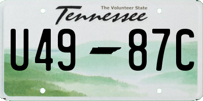 TN license plate U4987C