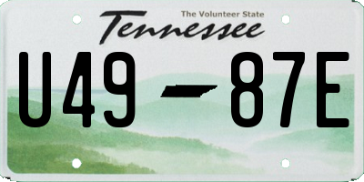 TN license plate U4987E