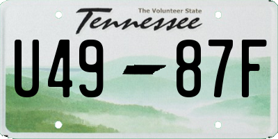 TN license plate U4987F