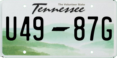 TN license plate U4987G