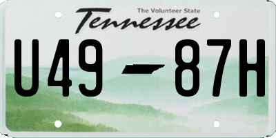 TN license plate U4987H
