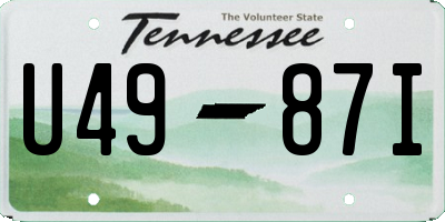 TN license plate U4987I