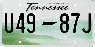 TN license plate U4987J