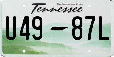 TN license plate U4987L