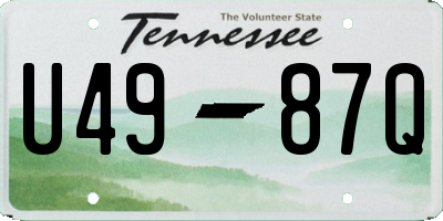 TN license plate U4987Q