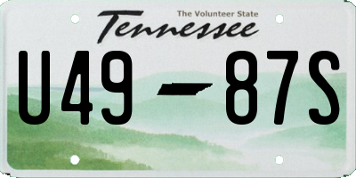 TN license plate U4987S