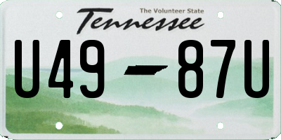 TN license plate U4987U