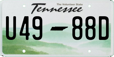 TN license plate U4988D