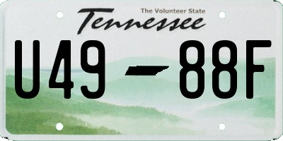 TN license plate U4988F