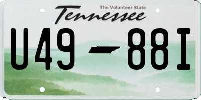 TN license plate U4988I