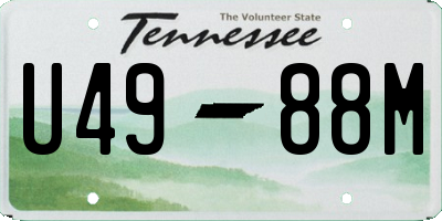 TN license plate U4988M