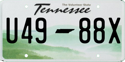 TN license plate U4988X