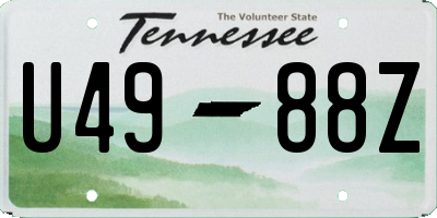 TN license plate U4988Z
