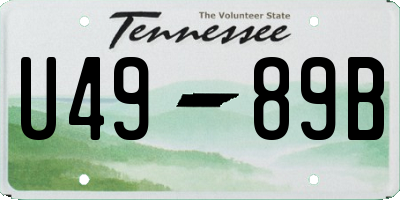 TN license plate U4989B
