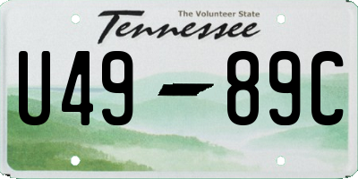 TN license plate U4989C