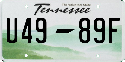 TN license plate U4989F