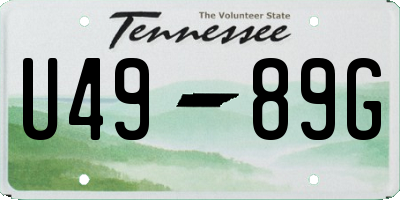 TN license plate U4989G